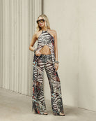 Who Is She Pants In Animal Print