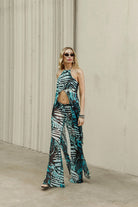 Khéla The Label-Who Is She Pants In Green Animal Print-Pantolon-1-Milagron.com
