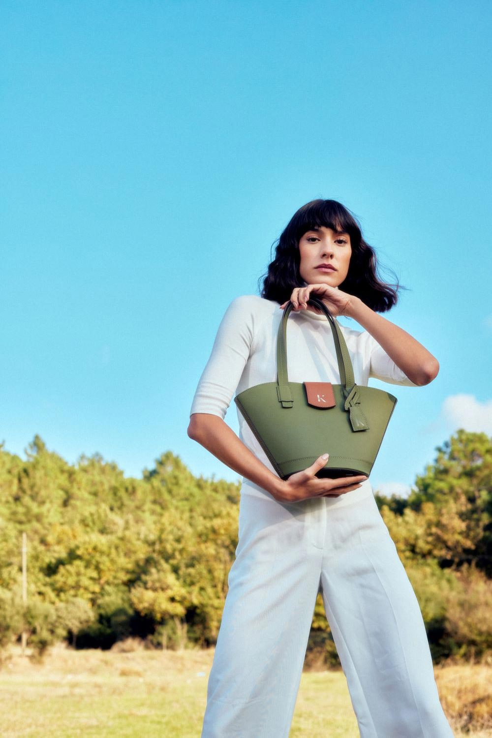 Khilios-Marla Tote Yeşil Deri El / Omuz Çantası-Omuz Çantası-4-Milagron.com