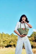 Khilios-Marla Tote Yeşil Deri El / Omuz Çantası-Omuz Çantası-4-Milagron.com