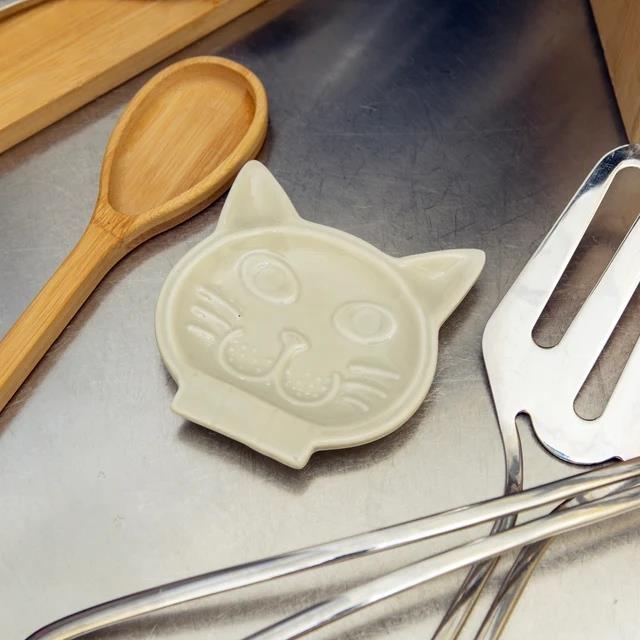 Kikkerland-Kikkerland Cat Spoon Rest Seramik Kedi Kaşıklık-Mutfak Aksesuarları-2-Milagron.com