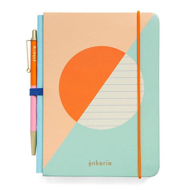 Kikkerland İNkerie Çizgili Mini Defter Ve Kalem Seti