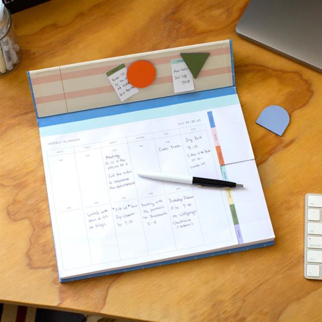 Kikkerland-Kikkerland Inkerie Retro Design Weekly Desk Planner Haftalık Planlama Seti-Defter-5-Milagron.com