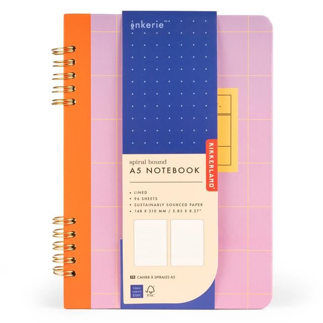 Kikkerland-Kikkerland Inkerie çizgili Telli A5 Defter-Çizgili-1-Milagron.com