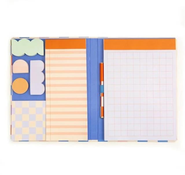 Kikkerland-Kikkerland Inkerie Kareli A5 Notluk, Post It Set & Tükenmez Kalem Kırtasiye Seti-Kırtasiye Seti-1-Milagron.com