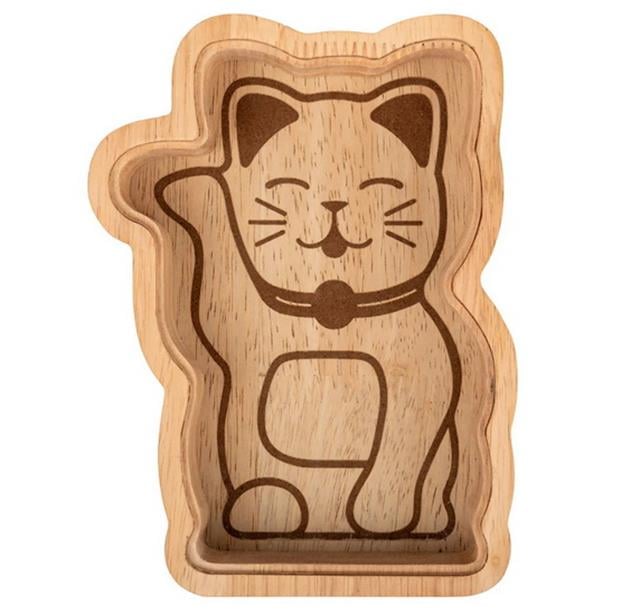 Kikkerland-Kikkerland Maneki Neko Luck Cat Şanslı Kedi Ahşap Kumbara-Kumbara-1-Milagron.com
