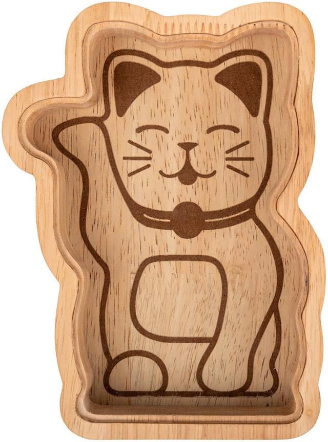 Kikkerland-Kikkerland Maneki Neko Luck Cat Şanslı Kedi Ahşap Kumbara-Kumbara-2-Milagron.com