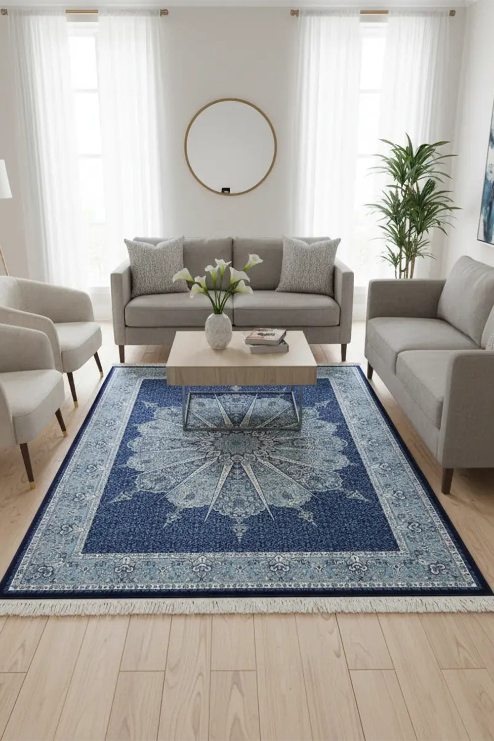 Geleneksel Desenli Bambu Halı 160x230 Cm (3.68 M²) - 0