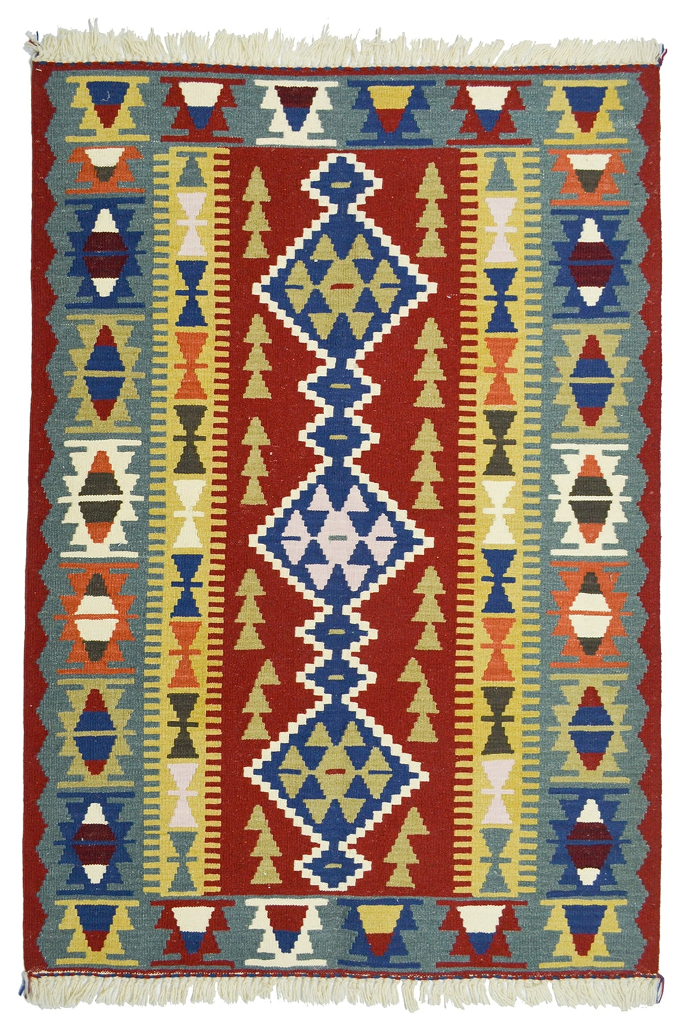 Yünden El Dokuma Uşak Kök İnce Kilim 120x180 Cm (2.16 M²) - 0
