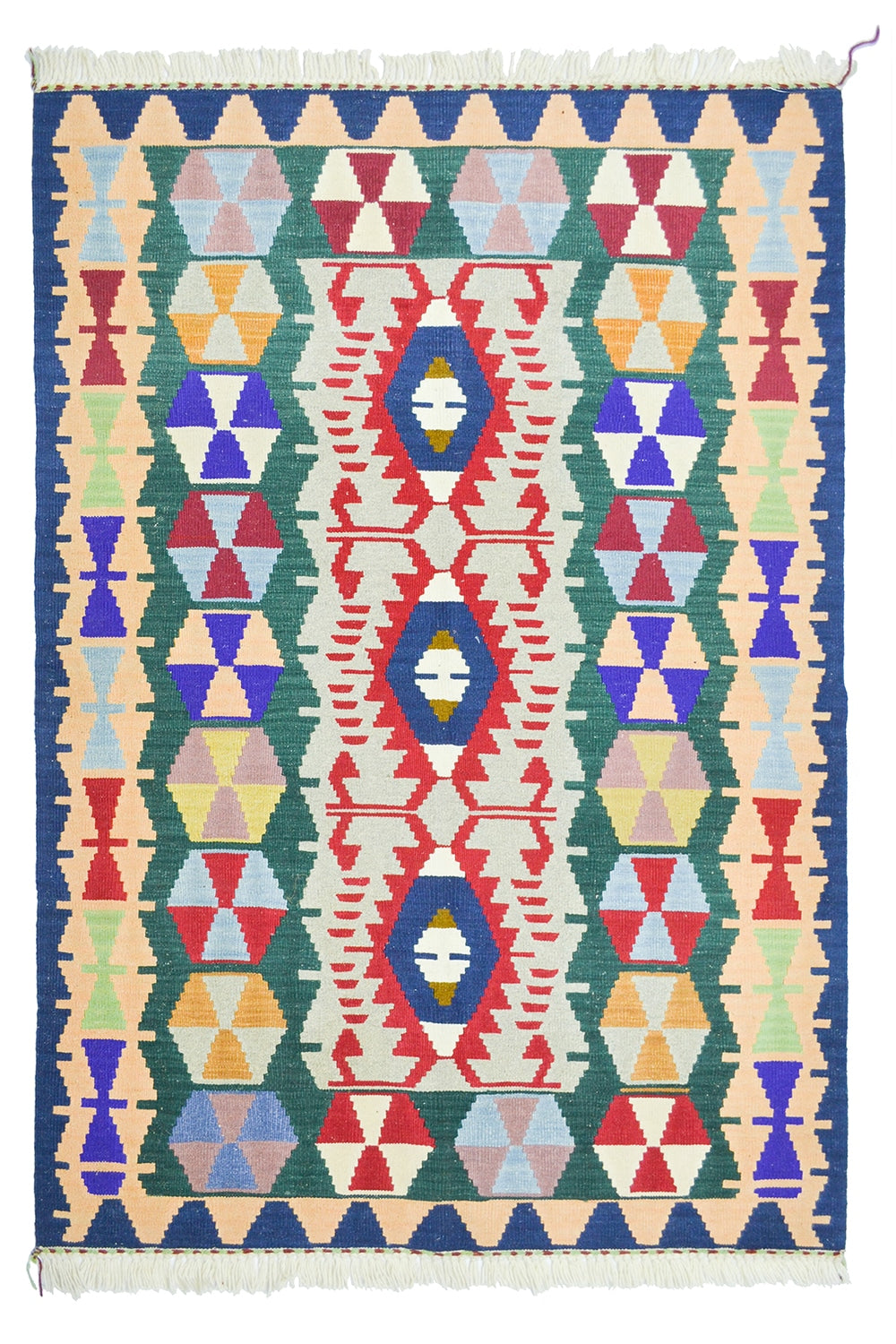 Yünden El Dokuma Uşak Kök İnce Kilim 120x180 Cm (2.16 M²) - 0