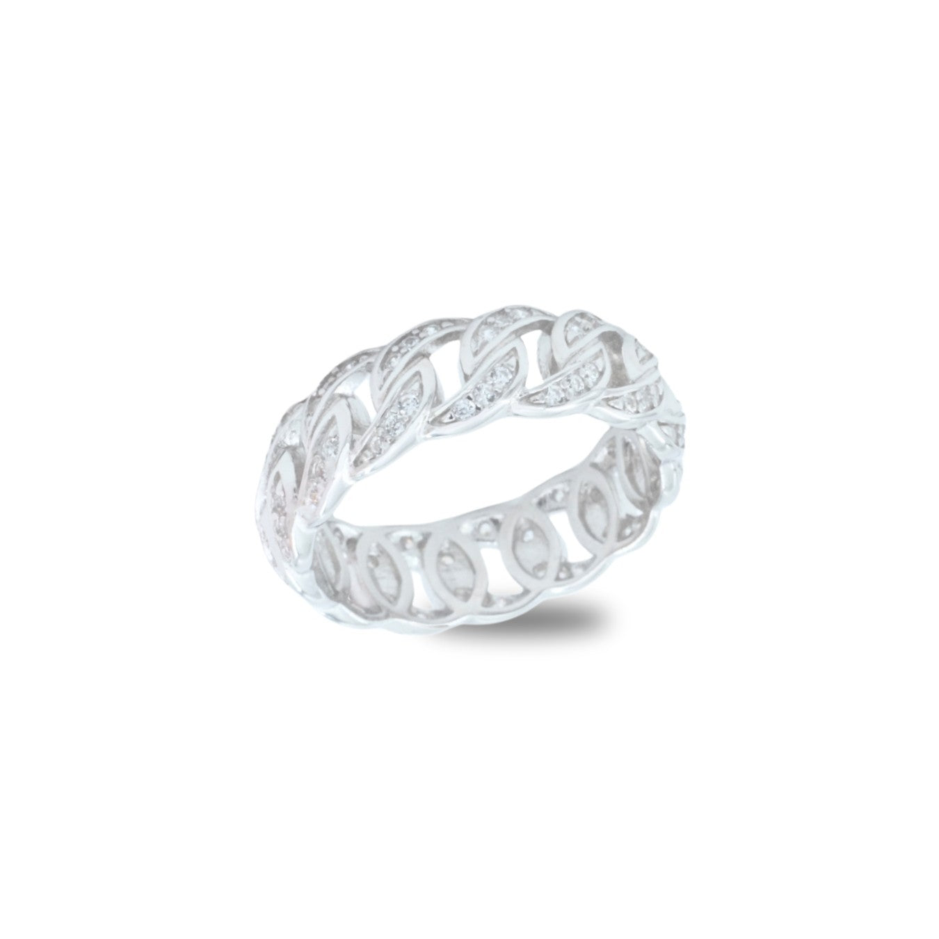 Kimolos-Always 925 Ayar Gümüş Zirkon Taşlı Zincir Model Yüzük-Yüzük-1-Milagron.com