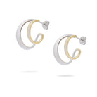 Kimolos-Aurora 925 Ayar Gümüş çift Renk Tasarım Halka Küpe-Küpe-1-Milagron.com