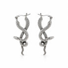Kimolos-Basilisk 925 Ayar Gümüş Tasarım Yılan Küpe-Küpe-2-Milagron.com