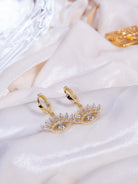 Kimolos-Big Eye 925 Ayar Gümüş Baget Taşlı Göz Küpe-Küpe-1-Milagron.com