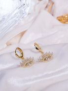 Kimolos-Big Eye 925 Ayar Gümüş Baget Taşlı Göz Küpe-Küpe-2-Milagron.com