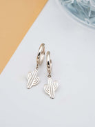 Kimolos-Cactus 925 Ayar Gümüş Kaktüs Küpe-Küpe-1-Milagron.com