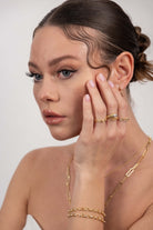 Kimolos-Chain Ring 925 Ayar Gümüş Zirkon Taşlı Ayarlanabilir Yüzük-Yüzük-2-Milagron.com