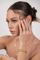 Kimolos-Chain Ring 925 Ayar Gümüş Zirkon Taşlı Ayarlanabilir Yüzük-Yüzük-3-Milagron.com