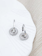 Kimolos-Circle 925 Ayar Gümüş Zirkon Taşlı Yuvarlak Halka Küpe-Küpe-5-Milagron.com