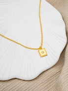 Kimolos-Daisy 925 Ayar Gümüş Tek Taşlı Kare Kolye-Kolye-3-Milagron.com