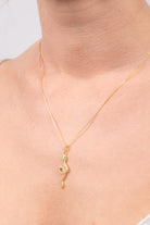 Kimolos-Glitter 925 Ayar Gümüş Zirkon Taşlı Yılan Model Kolye-Kolye-3-Milagron.com