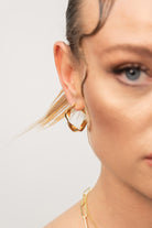 Kimolos-Grace 925 Ayar Gümüş Tasarım Halka Küpe-Küpe-1-Milagron.com