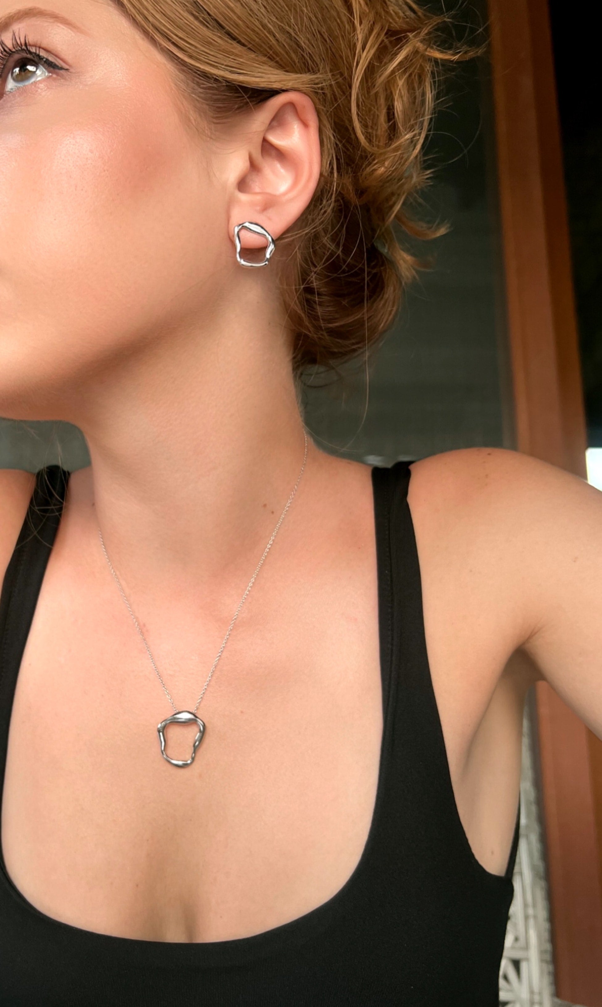 Kimolos-Helios Earring 925 Ayar Gümüş Küpe-4-Milagron.com