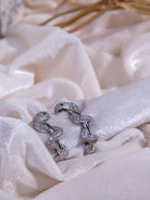 Kimolos-Imaginary 925 Ayar Gümüş Zirkon Taşlı Yılan Tasarım Halka Küpe-Küpe-4-Milagron.com