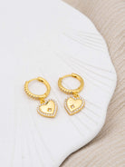 Kimolos-Love Me 925 Ayar Gümüş Gold Renk Zirkon Taşlı Kalp Küpe-Küpe-1-Milagron.com