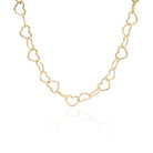 Kimolos-Love Yourself 925 Ayar Gümüş Gold Renk Choker Kalpli Kolye-Kolye-1-Milagron.com