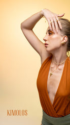 Kimolos-Love Yourself 925 Ayar Gümüş Gold Renk Choker Kalpli Kolye-Kolye-2-Milagron.com