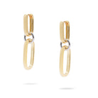 Kimolos-New York 925 Ayar Gümüş Gold Renk Sallantılı Oval Küpe-Küpe-1-Milagron.com