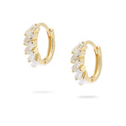 Kimolos-No Way 925 Ayar Gümüş Baget Taşlı Mini Halka Küpe-Küpe-1-Milagron.com