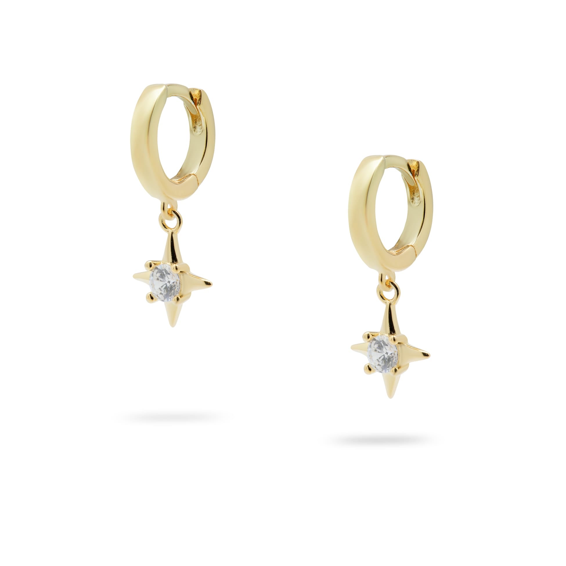 Kimolos-North 925 Ayar Gümüş Tek Taşlı Yıldız Küpe-1-Milagron.com