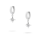 Kimolos-North 925 Ayar Gümüş Tek Taşlı Yıldız Küpe-Küpe-2-Milagron.com