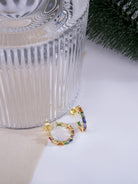 Kimolos-Rainbow Baguette 925 Ayar Gümüş Renkli Baget Taşlı Halka Küpe-Küpe-1-Milagron.com