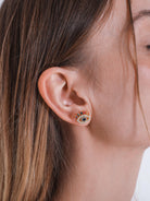 Kimolos-Rainbow Eye 925 Ayar Gümüş Zirkon Ve Renkli Baget Taşlı Göz Küpe-Küpe-2-Milagron.com