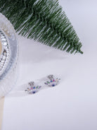 Kimolos-Rainbow Eye 925 Ayar Gümüş Zirkon Ve Renkli Baget Taşlı Göz Küpe-Küpe-5-Milagron.com