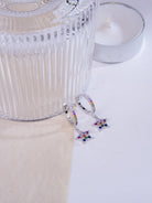 Kimolos-Rainbow Star 925 Ayar Gümüş Renkli Taşlı Yıldız Küpe-Küpe-4-Milagron.com