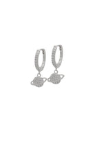 Kimolos-Saturn 925 Ayar Gümüş Zirkon Taşlı Gezegen Küpe-Küpe-1-Milagron.com