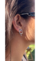 Kimolos-Tunnel 925 Ayar Gümüş Su Damlası Küpe-Küpe-3-Milagron.com