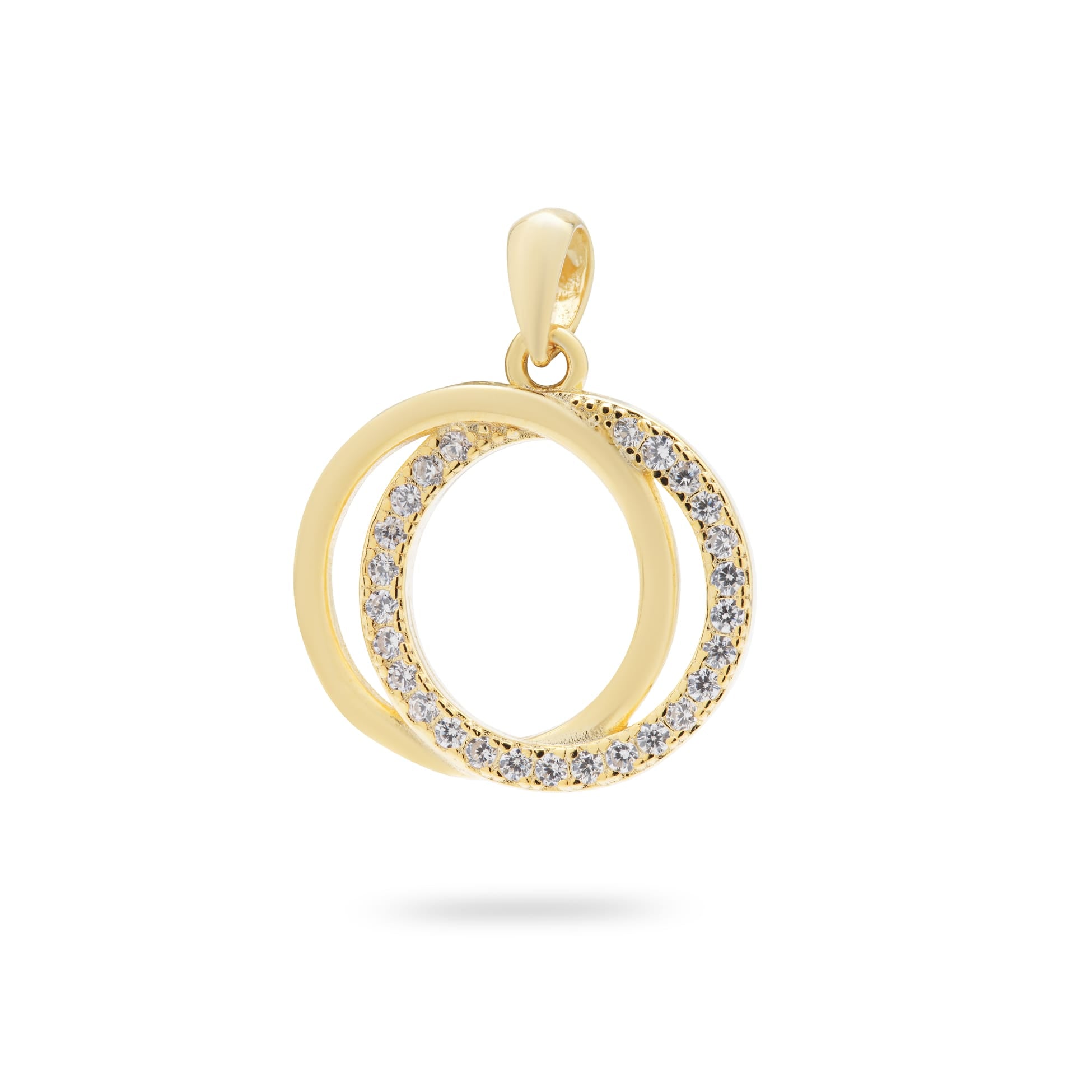 Kimolos-Two Pieces 925 Ayar Gümüş Zirkon Taşlı Halka Kolye Ucu-1-Milagron.com