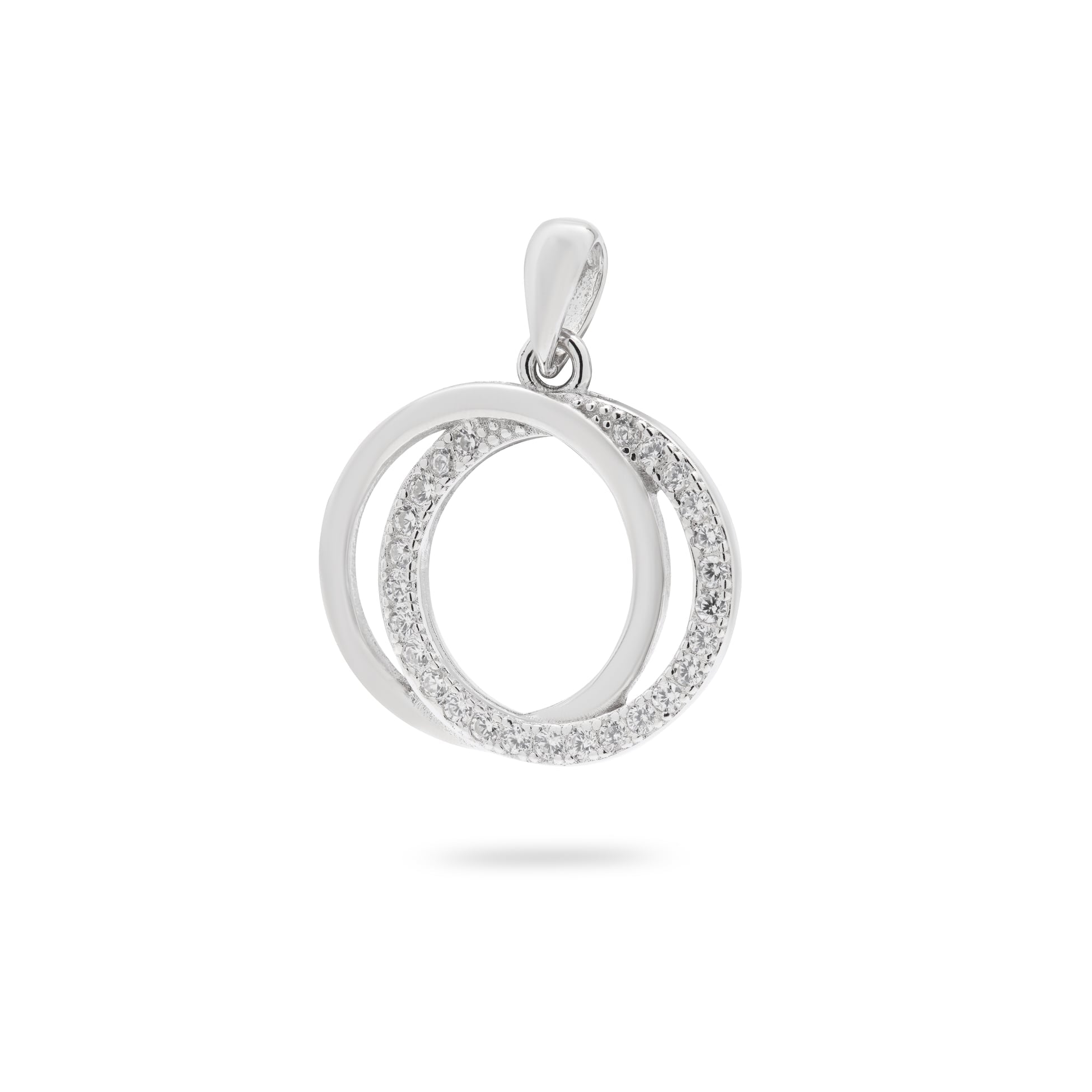 Kimolos-Two Pieces 925 Ayar Gümüş Zirkon Taşlı Halka Kolye Ucu-2-Milagron.com