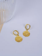 Kimolos-Wish You Luck 925 Ayar Gümüş Yuvarlak Şans Küpe-Küpe-2-Milagron.com