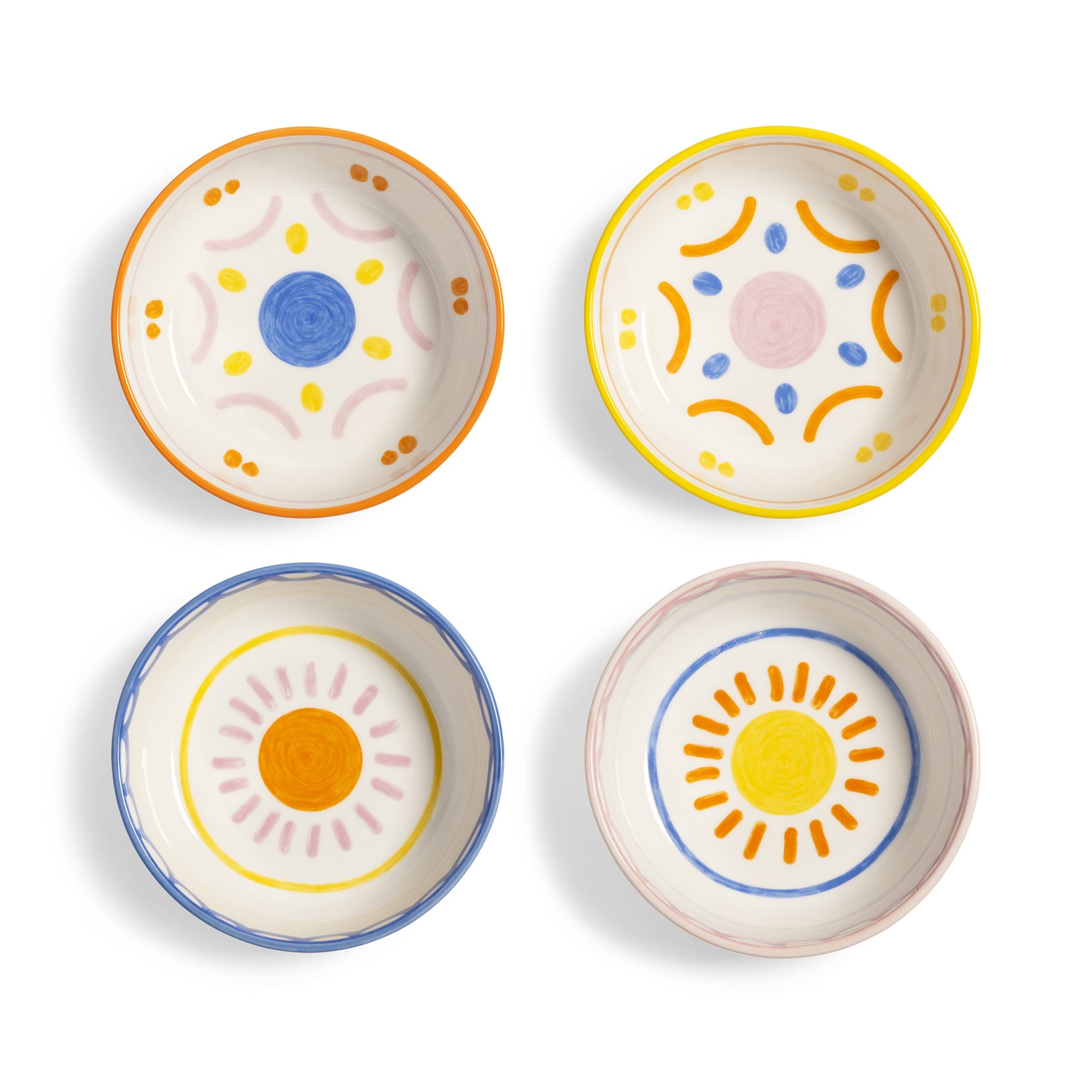 &Klevering-Boavista Desenli 4'lü Kase Seti (Ø 12.5cm)-Tabak & Kase-2-Milagron.com