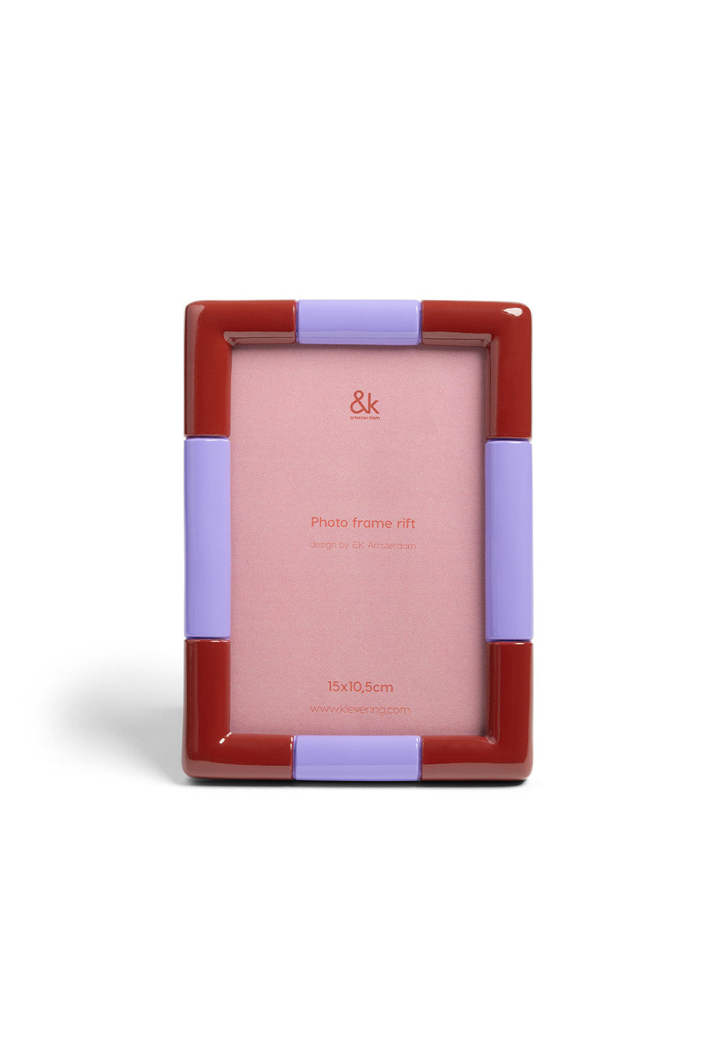 &Klevering-Bordo Ve Mor Desenli Dikdörtgen Fotoğraf Çerçevesi (18 Cm X 13 Cm)-Çerçeve-1-Milagron.com