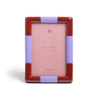 &Klevering-Bordo Ve Mor Desenli Dikdörtgen Fotoğraf çerçevesi (18 Cm X 13 Cm)-Çerçeve-1-Milagron.com