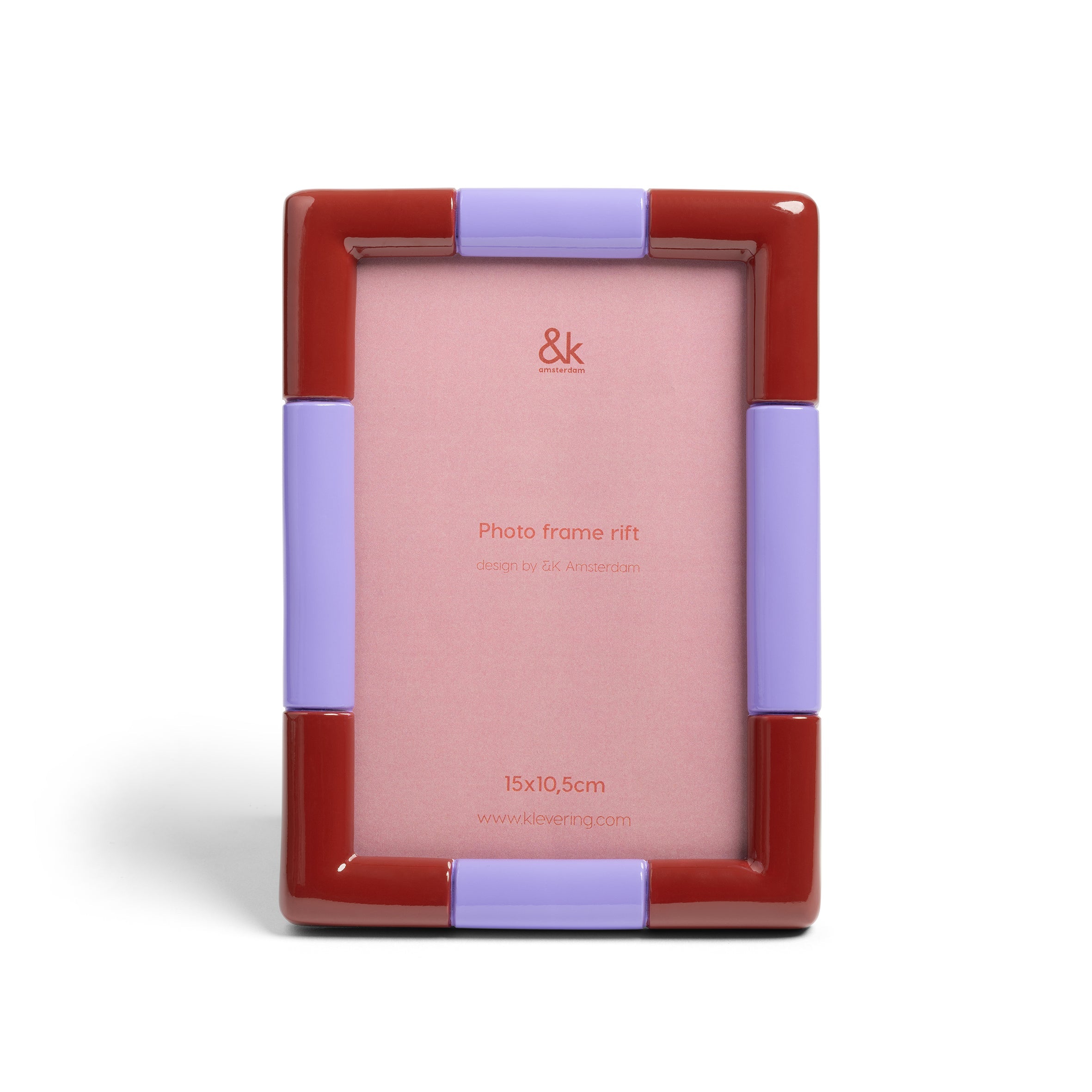 &Klevering-Bordo Ve Mor Desenli Dikdörtgen Fotoğraf çerçevesi (18 Cm X 13 Cm)-Çerçeve-1-Milagron.com