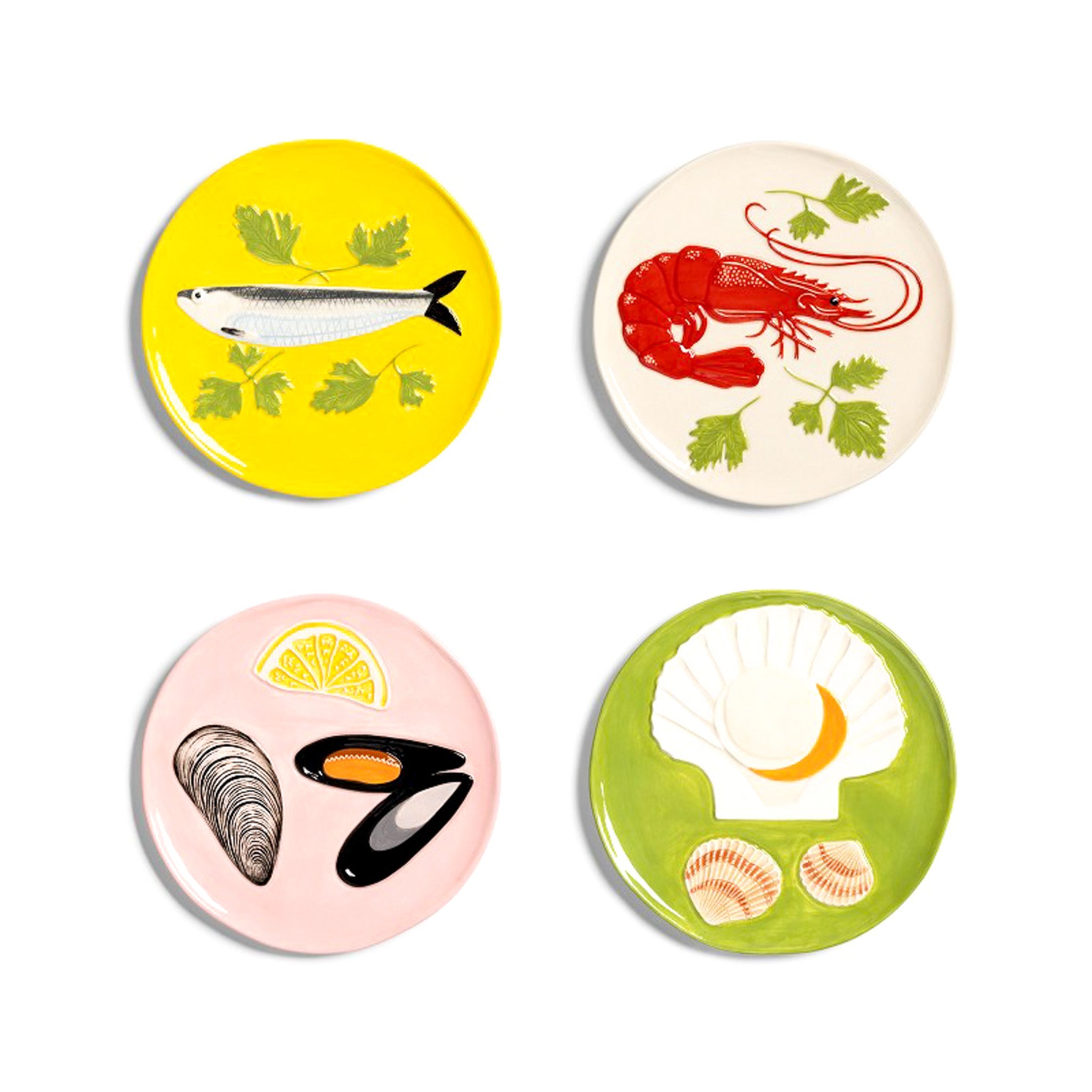 &Klevering-De La Mer 4'lü Tabak Seti-Tabak & Kase-1-Milagron.com