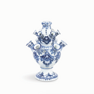 &Klevering-Delft Mavisi Küçük El Boyaması Lale Piramidi Vazo-Vazo-1-Milagron.com